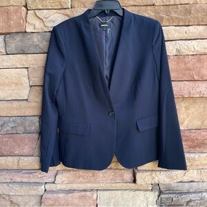 DKNY navy blue button blazer jacket Women 14 NWT